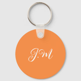 Cocktailfeestje Oranje effen kleur monogram initia Sleutelhanger