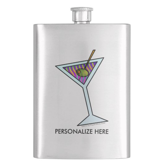 COCKTAILFLASKEN - MARTINI-ONTWERP HEUPFLES (Voorkant)