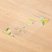 Cocktailglas Citroen Bruids Luncheon Acryl Uitnodigingen (Laagn)