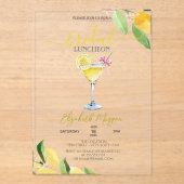 Cocktailglas Citroen Bruids Luncheon Acryl Uitnodigingen (Voorkant)