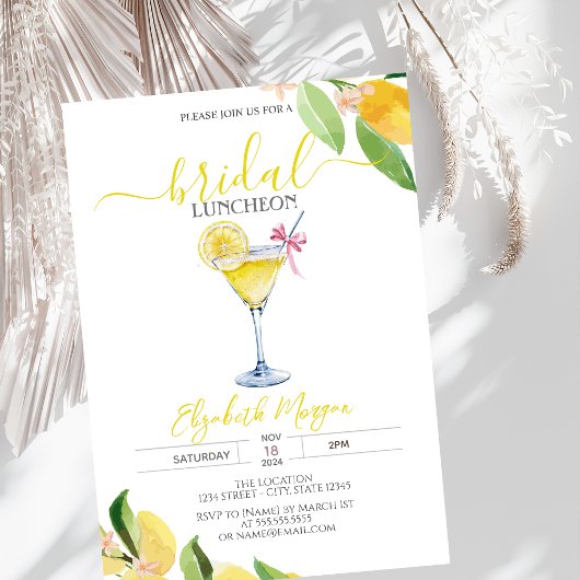 Cocktailglas Citroen Bruids Luncheon Kaart