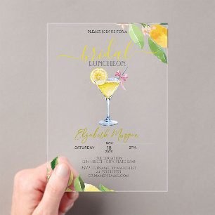 Cocktailglas Citroen Bruidslunch Acryl Uitnodigingen
