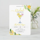 Cocktailglas Citroen Bruidslunch Kaart (Staand voorkant)