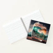 Cocktailglas met Crashing Waves gepersonaliseerd Notitieboek (Binnen)