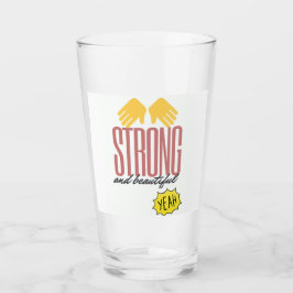 Cocktailglas Motiverend – Design "Sterk en Mooi" Glas