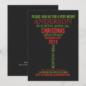 Cocktailglas Woord Kunst Kerstfeest Uitnodiging (Voorkant / Achterkant)