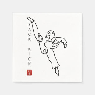 Cocktailhanddoeken TAEKWONDO DWICHAGI back kick Servet