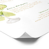 Cocktailmenu Aquarel Bruiloftsbar Drankmenu Poster (Hoek)
