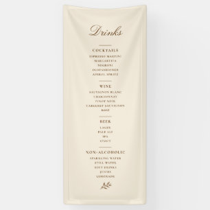 Cocktailmenu Banner Crème Dranken Bruin Schrift