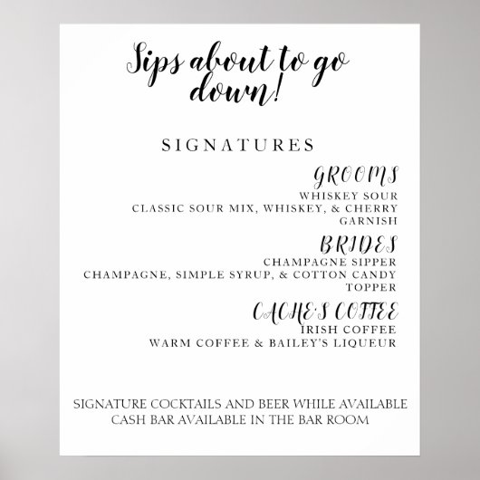 Cocktailmenu Poster (Voorkant)