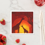 Cocktailpapier Napkin African Safari Giraffe Sun Servet (Insitu)