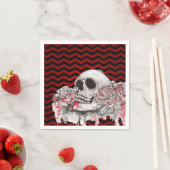 Cocktailpapier Napkinskull Roos gothic Chevron zwa Servet (Insitu)