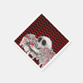 Cocktailpapier Napkinskull Roos gothic Chevron zwa Servet (Hoek)