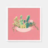 Cocktailpapier servet Boheemse Cactus Succulents D (Voorkant)