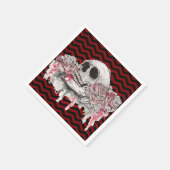 Cocktailpapier Servet schedel Roos Gothic Chevron (Hoek)