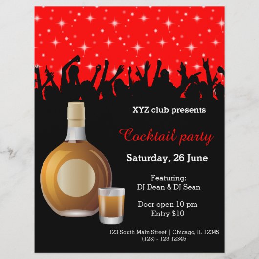 Cocktailparty * achtergrondkleur kiezen flyer (Voorkant)