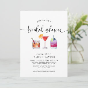 Cocktailparty Bruidsuitnodiging Calligrafie Kaart