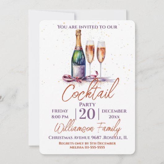 Cocktailparty Bruisend Kaart (Voorkant)