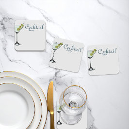 Cocktailparty Coaster met Martiniglas Kartonnen Onderzetters