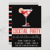 Cocktailparty, Cosmopolitan, Drink, Verjaardagsfee Kaart (Voorkant / Achterkant)