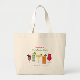 Cocktailparty Dranken Bachelorette Party Grote Tote Bag