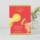 Cocktailparty Drink platte uitnodiging (Staand voorkant)