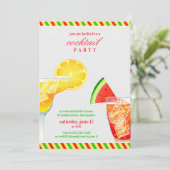 Cocktailparty Drink platte uitnodiging (Staand voorkant)