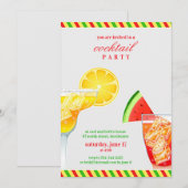 Cocktailparty Drink platte uitnodiging (Voorkant / Achterkant)