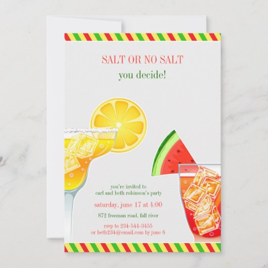 Cocktailparty Drink platte uitnodiging (Voorkant)