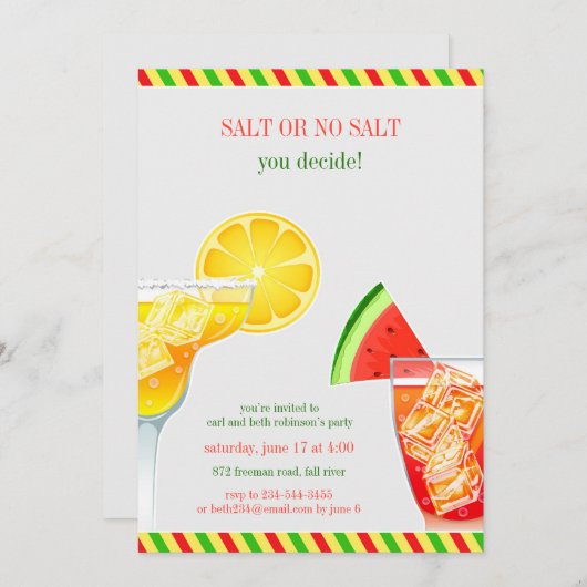 Cocktailparty Drink platte uitnodiging (Voorkant / Achterkant)