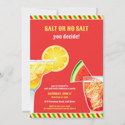 Cocktailparty Drink platte uitnodiging (Voorkant)