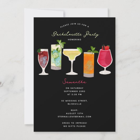 Cocktailparty Drink vrijgezellenfeest Kaart (Voorkant)
