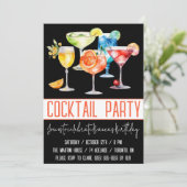 Cocktailparty, Fruitige Dranken, Verjaardagsfeestj Kaart (Staand voorkant)