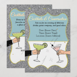 Cocktailparty, gesofisticeerde gesprekken, drink kaart