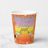 Cocktailparty, gesofisticeerde gesprekken, drink papieren bekers (Achterkant)