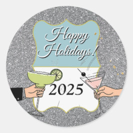 Cocktailparty, gesofisticeerde gesprekken, drink ronde sticker