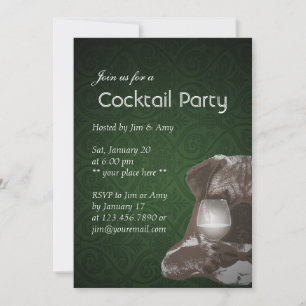 Cocktailparty Groene Damast Pug & Fijne Wijn Kaart