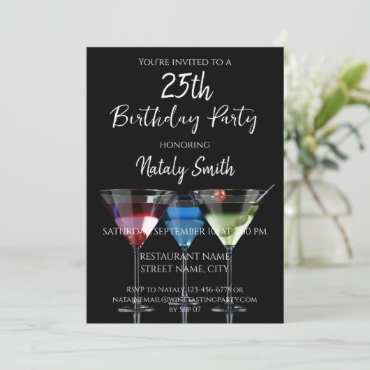 Cocktailparty Kaart (Staand voorkant)