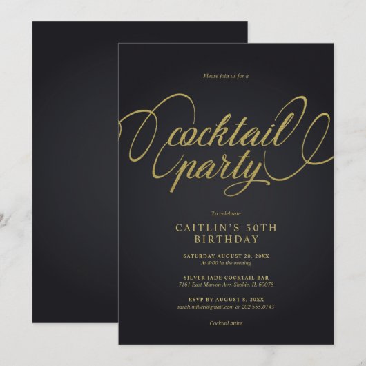 Cocktailparty Kaart (Voorkant / Achterkant)