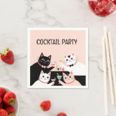 Cocktailparty katten retro gesofisticeerd servet (Insitu)