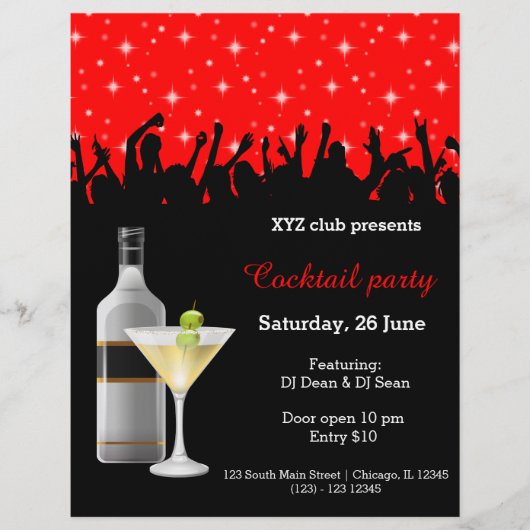 Cocktailparty * kies achtergrondkleur flyer (Voorkant)