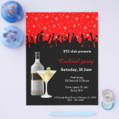 Cocktailparty * kies achtergrondkleur flyer (Enkel)