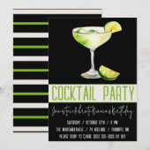 Cocktailparty, Margarita, Drink, Verjaardagsfeestj Kaart (Voorkant / Achterkant)