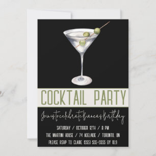 Cocktailparty, Martini, Drinken, verjaardagsfeestj Kaart