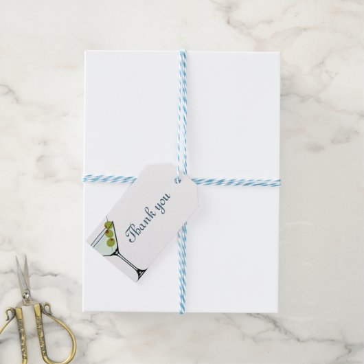 Cocktailparty Martini Favor-labels Cadeaulabel (Met Touw)