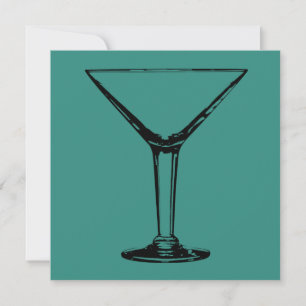 Cocktailparty Martini glazen uitnodiging