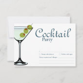 Cocktailparty Martini RSVP-kaart RSVP Kaartje (Voorkant)