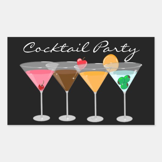 Cocktailparty Martini Stickers (Voorkant)