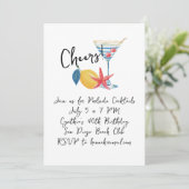 Cocktailparty met Kustsfeer Kaart (Staand voorkant)