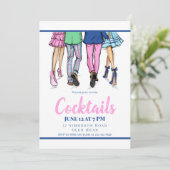 Cocktailparty Mode Koppels Preppy Kaart (Staand voorkant)